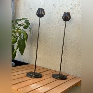 Anthropologie Bronze Candle Holders